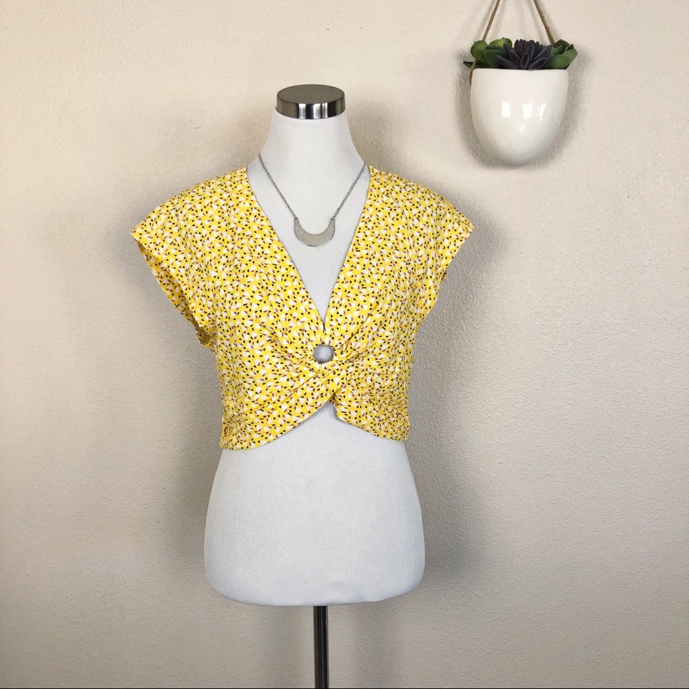 ✖️SOLD✖️•FREE PEOPLE• Havana Honey Linen Crop Top - Picture 2 of 8